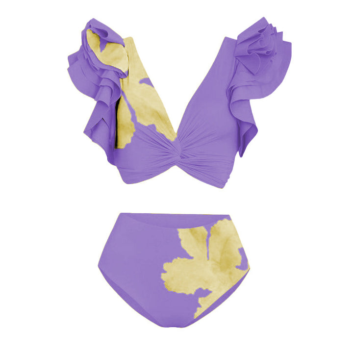 Damen Bikiniset mit voluminösen Rüschen und asymmetrischem Design Drune