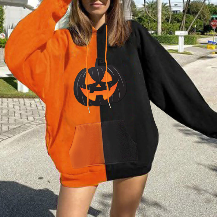 Damen Kapuzenpullover mit fröhlichem Halloween-Motiv Drune