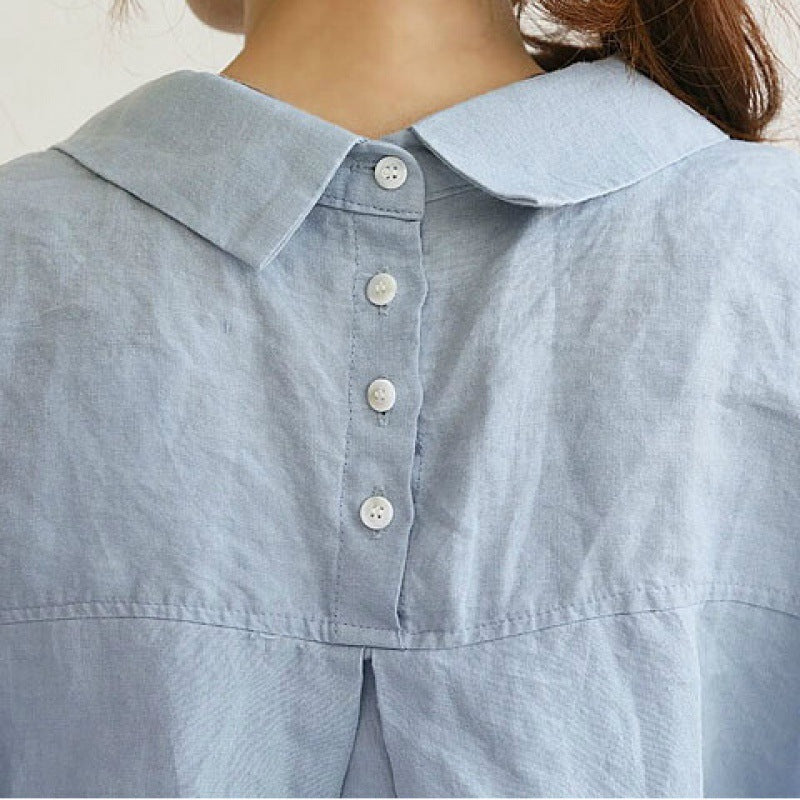 Damen elegante Bluse mit lässigem Kragen und Knopfverschluss Drune