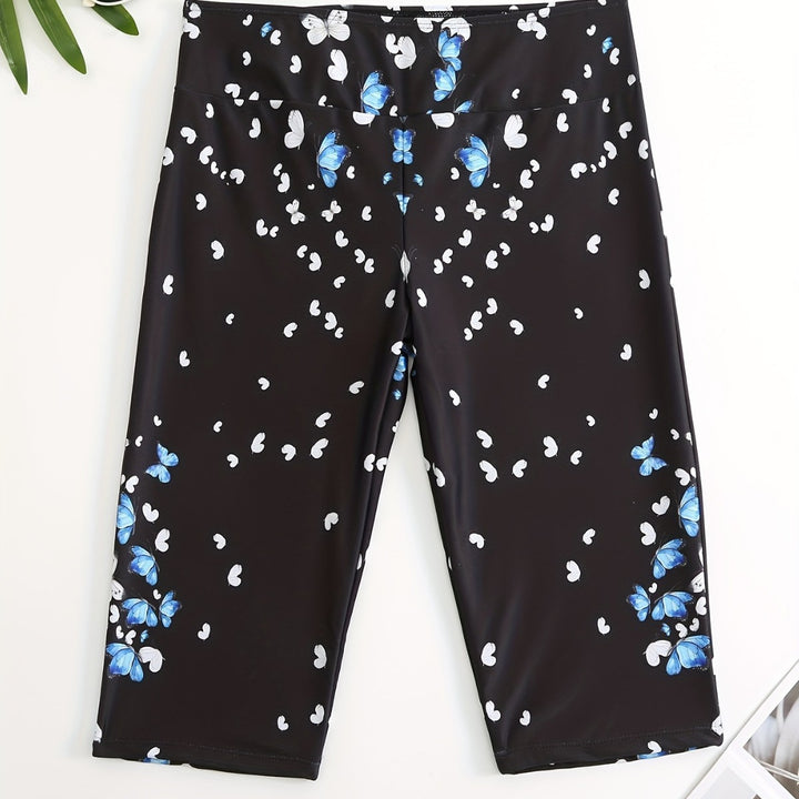 Damen Sportliche Badeshorts mit Blumendesign Drune