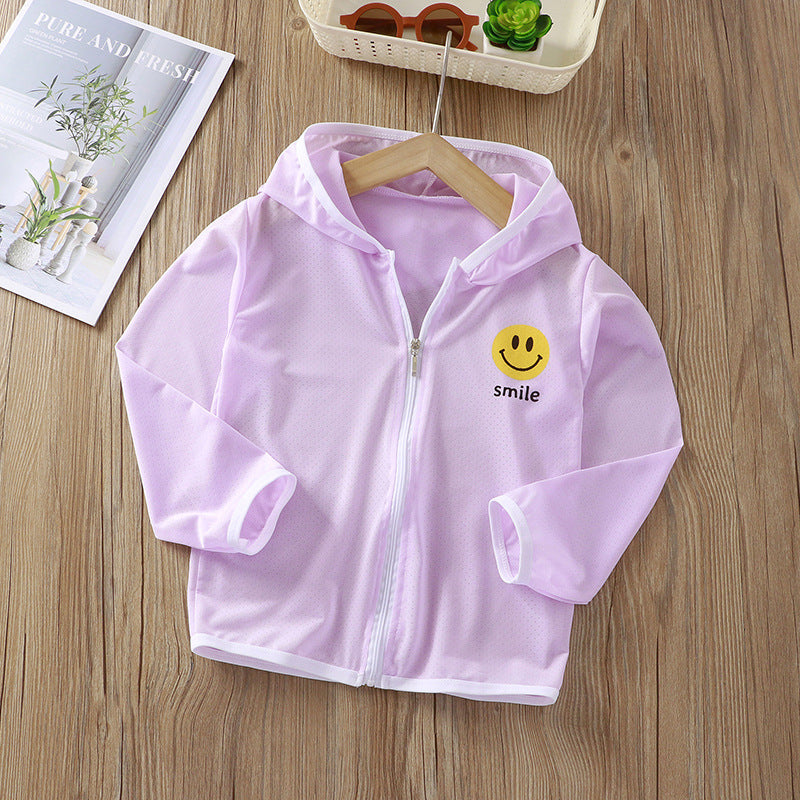 Unisex nan Kinder leichte Kapuzenjacke mit atmungsaktivem Meshstoff und durchgehendem Reißverschluss  Drune