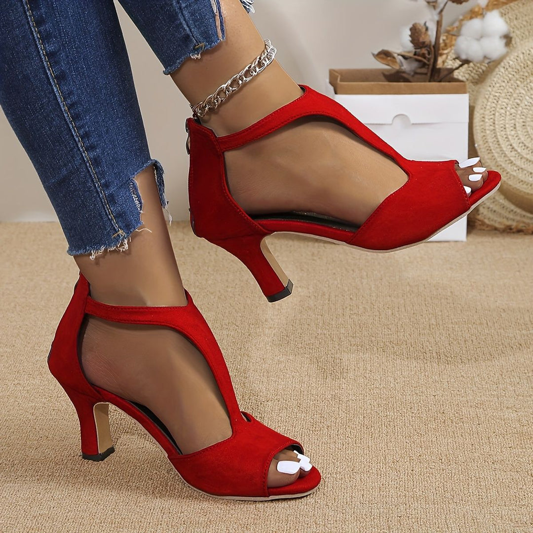Damen Absatzsandalen mit transparenten Riemen und glitzerndem Akzent Drune