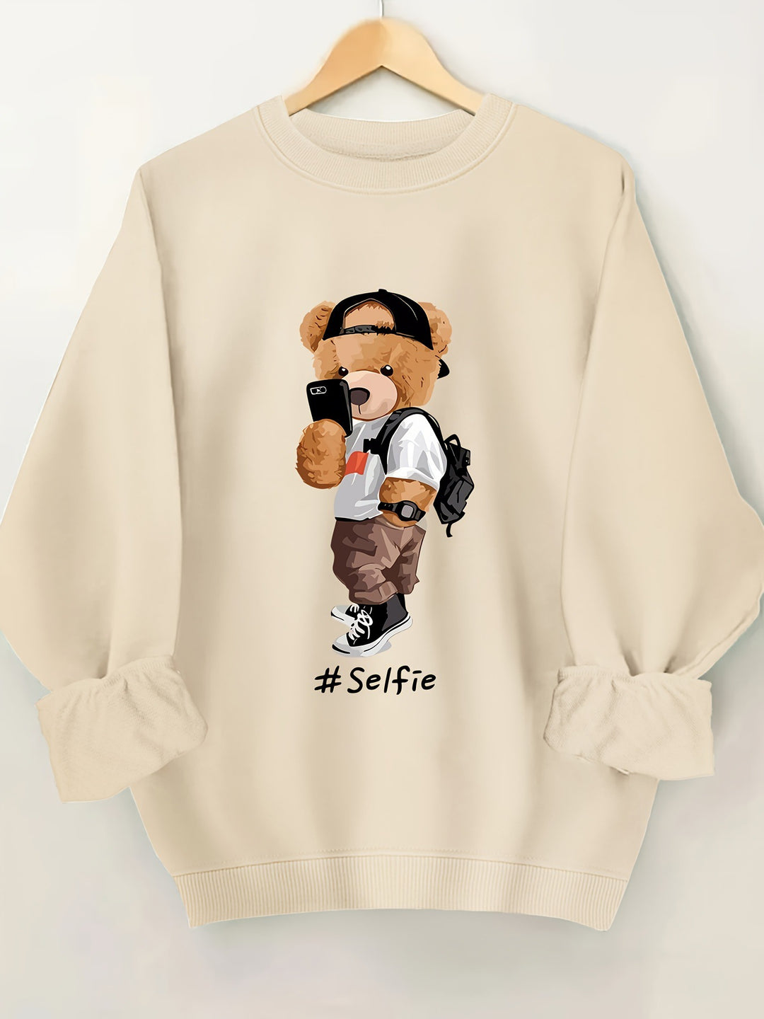 Damen Sweatshirt mit künstlerischem Bärendesign und lässigem Schnitt Drune
