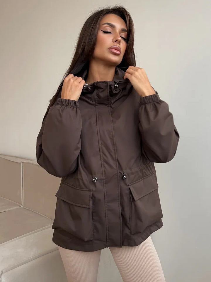 Damen funktionale Windjacke mit Kapuze Drune