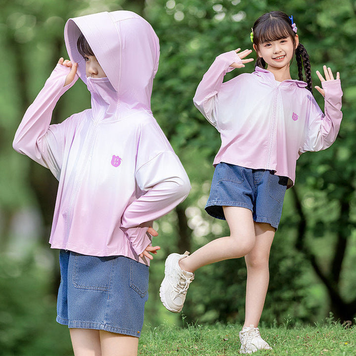 Damen nan leichte Kinder-Sonnenschutzjacke mit Kapuze Drune