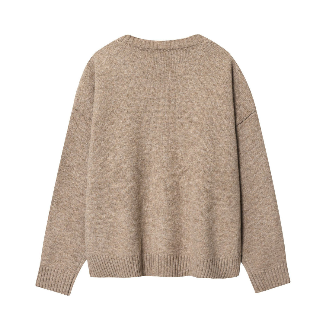Damen Kaschmir-Pullover mit V-Ausschnitt und lässigem Schnitt Drune