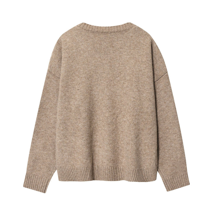 Damen Kaschmir-Pullover mit V-Ausschnitt und lässigem Schnitt Drune