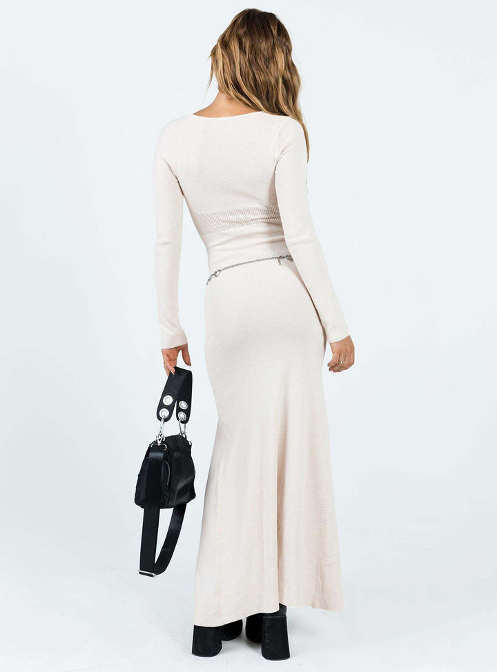 Damen figurbetontes Maxikleid mit elegantem Schlitz und langem Arm Drune