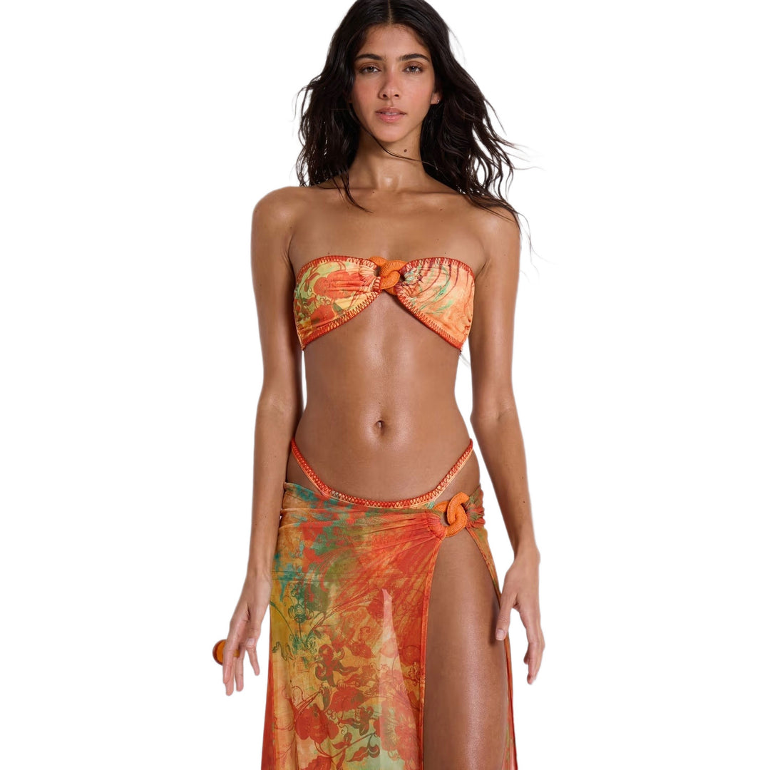 Damen Bandeau-Bikini-Set mit verspieltem Wickelrock Drune