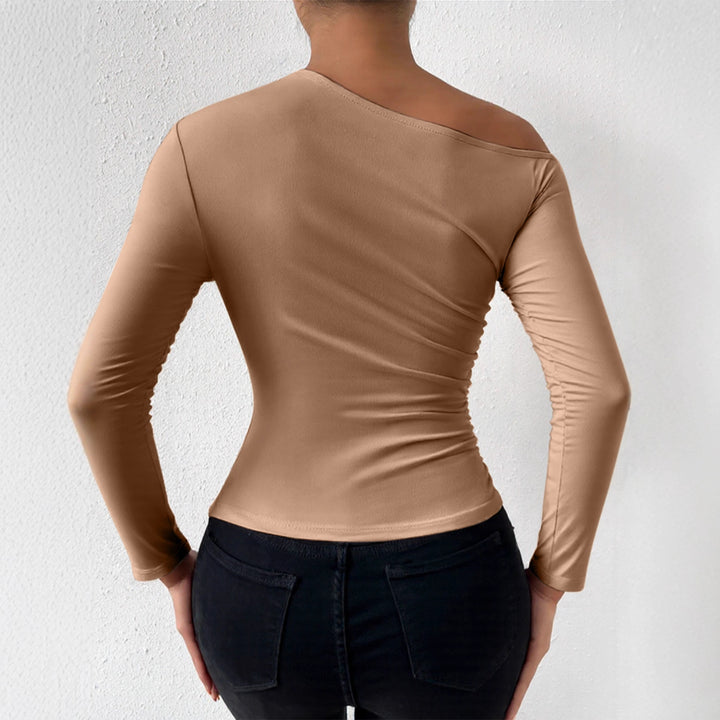 Damen Langarmshirt mit asymmetrischem Ausschnitt und figurformendem Schnitt Drune
