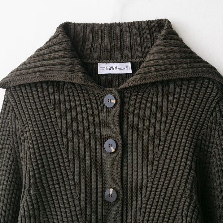 Damen cropped Strickjacke mit elegantem Rippenmuster Drune