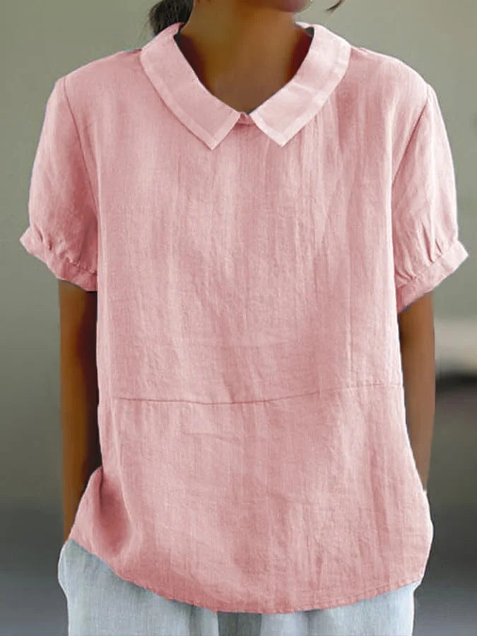 Damen Bluse mit klassischem Kragen und Kurzarm Drune