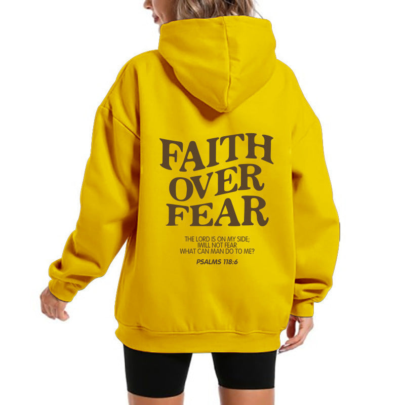 Damen Kapuzensweater mit motivierendem Schriftzug und bequemem Schnitt Drune
