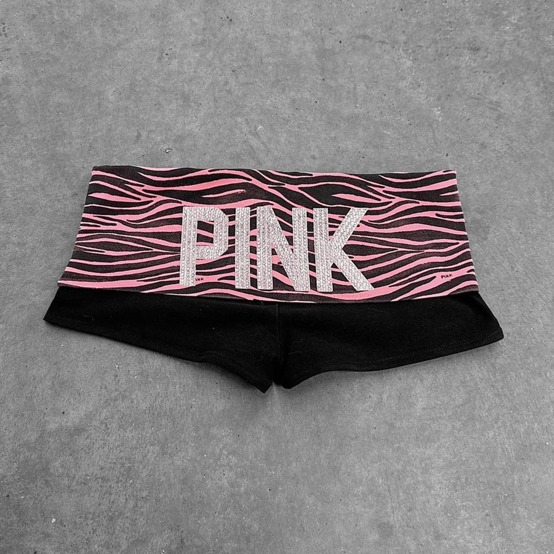 Damen Sportliche Shorts mit modischem Zebra-Muster Drune