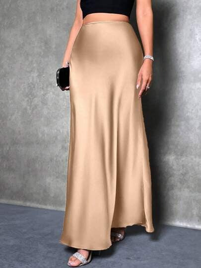 Damen Maxirock mit fließendem Schnitt und elegantem Fall Drune