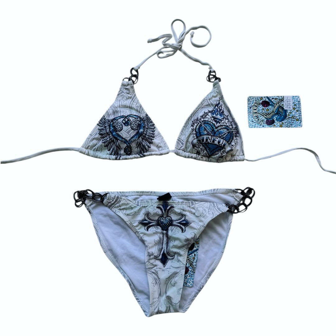 Damen Triangel-Bikini mit kreativem Muster Drune