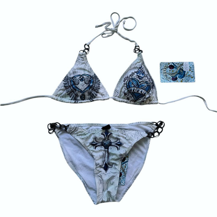 Damen Triangel-Bikini mit kreativem Muster Drune