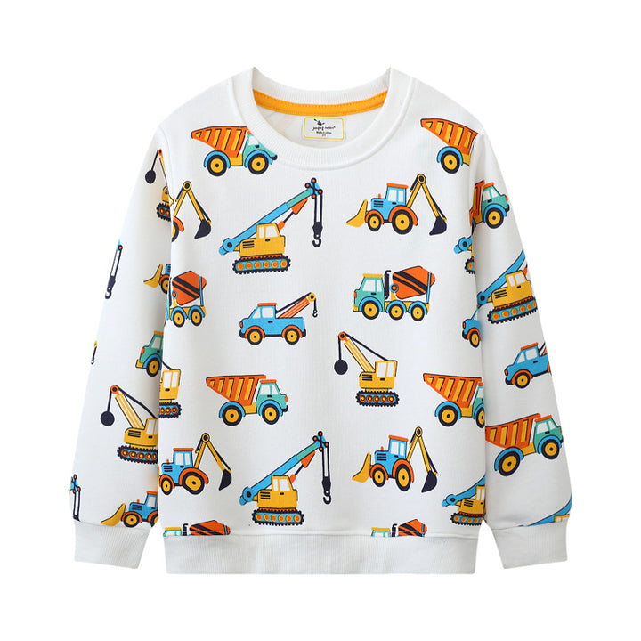 Jungen Sweatshirt mit buntem Baustellenfahrzeug-Design Drune