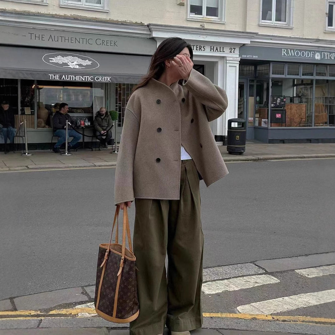 Damen Übergangsjacke mit doppelter Knopfleiste und weichem Stoff Drune