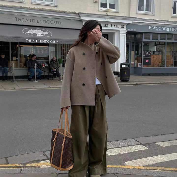 Damen Übergangsjacke mit doppelter Knopfleiste und weichem Stoff Drune