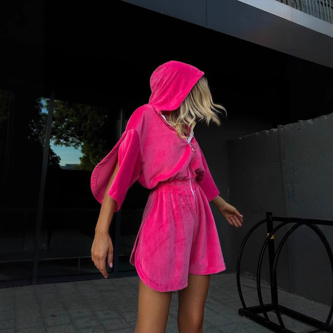 Damen kuscheliges Fleece-Kleid mit lockerem Schnitt und seitlichem Reißverschluss Drune