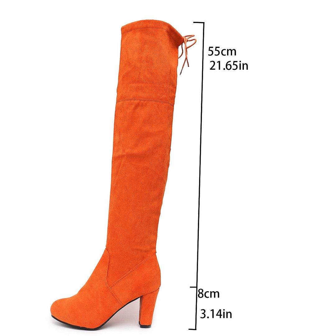 Damen Overknee-Stiefel mit modernem Design und elegantem Blockabsatz Drune