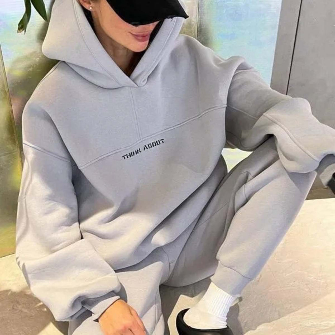 Unisex nan oversized Kapuzenpullover und taillenhohe Jogginghose Set Drune