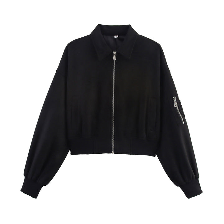 Damen Sportliche Cropped Jacke aus weichem Wildlederimitat Drune