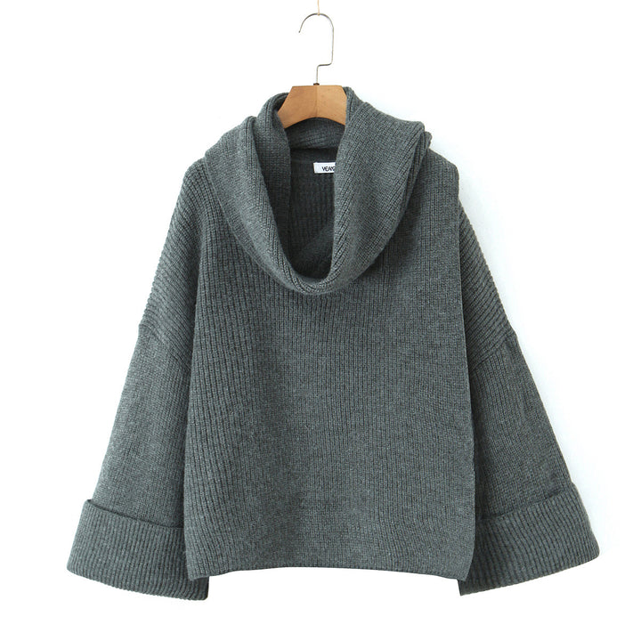 Damen Grobstrickpullover mit schickem Cowl-Neck Drune