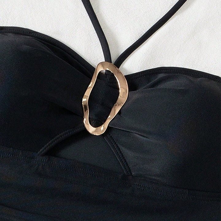 Damen Einteiler Badeanzug mit raffiniertem Cut-Out und eleganter Schnürung Drune