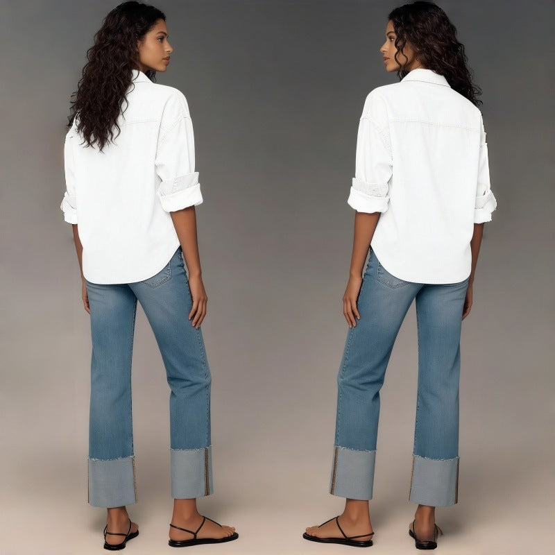 Damen Designer Jeans im modernen Boyfriend-Stil mit einzigartigen Detailverarbeitungen Drune