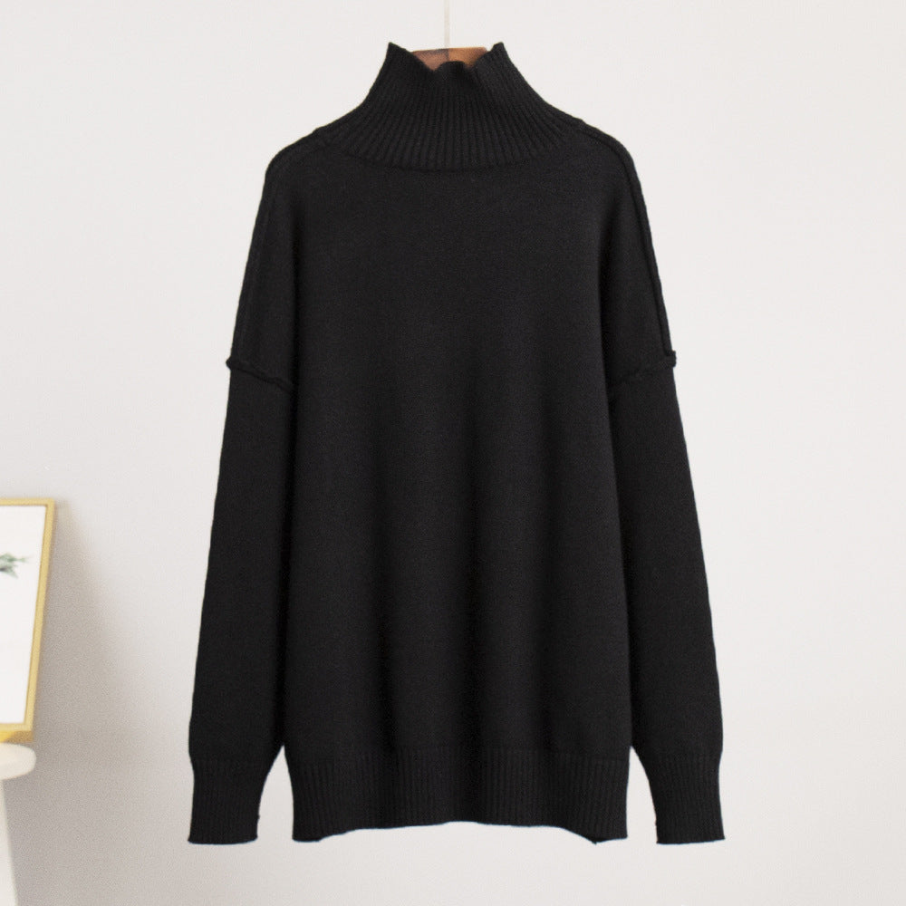 Damen Grobstrickpullover mit hohem Rollkragen und lässigem Schnitt Drune