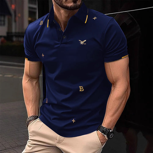 Herren Besticktes Casual Polohemd Drune