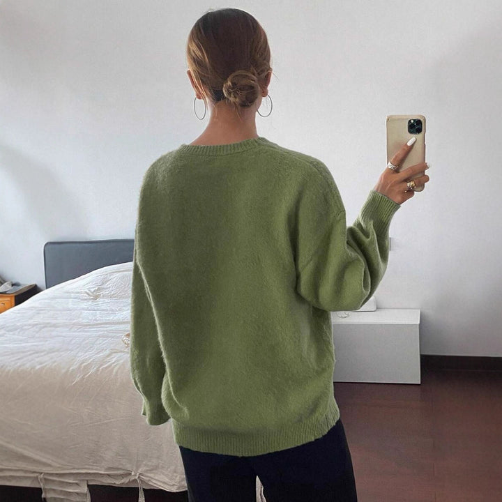Damen Pullover mit weitem Schnitt aus feinem Strickmaterial Drune