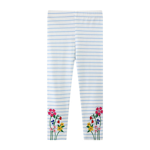 Mädchen Leggings mit buntem Blütenstickdesign Drune