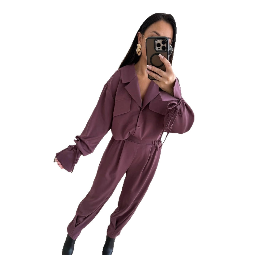 Damen Zweiteiler mit modischer Bluse und eleganter Hose Drune