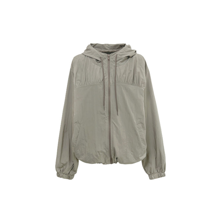 Damen athletische Übergangsjacke mit verstellbarem Kordelzug Drune