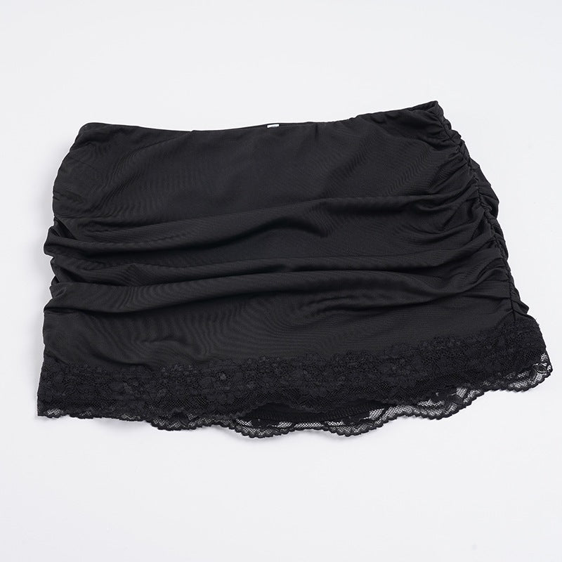 Damen Rüschenrock mit eleganter Spitzenbordüre Drune