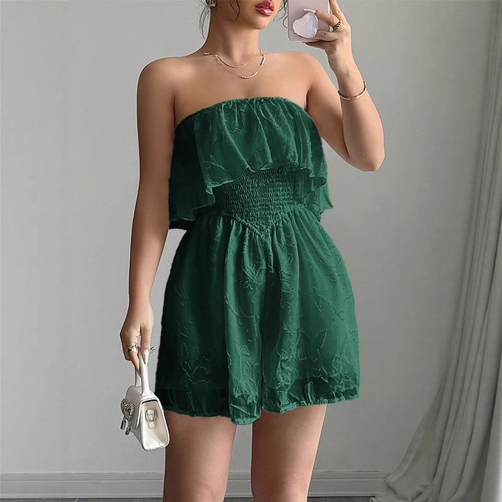 Damen Bandeau Jumpsuit mit Rüschendetails Drune