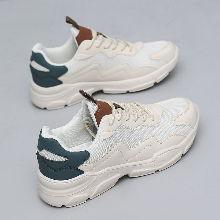 Unisex nan Plateau-Sneaker mit atmungsaktivem Mesh-Obermaterial, gepolsterter Fersenkappe und profilierter Gummilaufsohle Drune