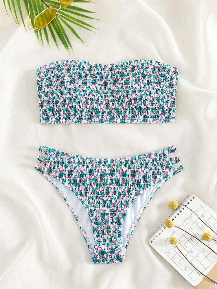 Damen Bandeau-Bikini mit raffiniertem Knotendesign Drune