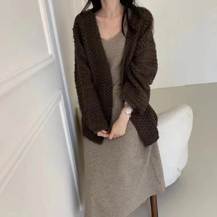 Damen Grobstrick Cardigan Drune