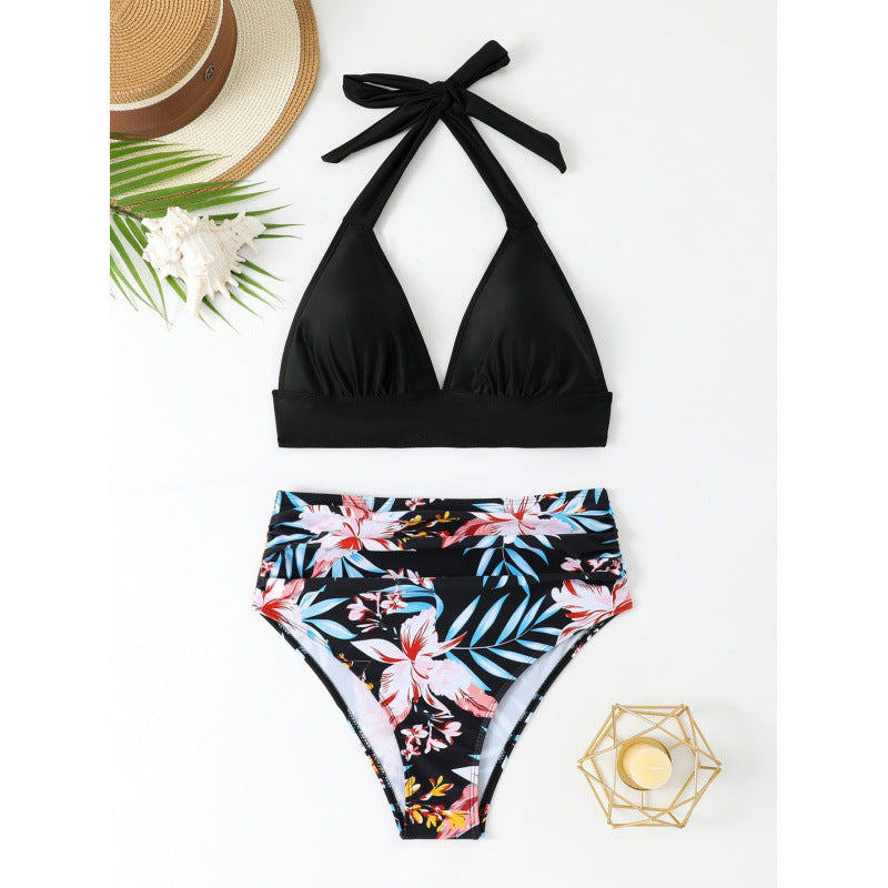 Damen High-Waist Bikini-Set mit elegantem Triangel-Oberteil Drune