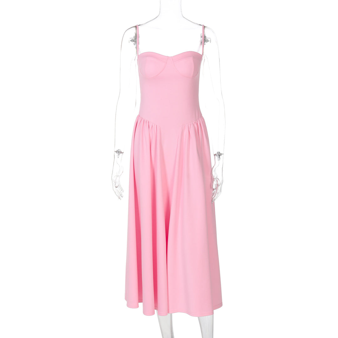 Damen Maxi-Kleid mit elegantem Bustier-Oberteil und fließendem Rock Drune
