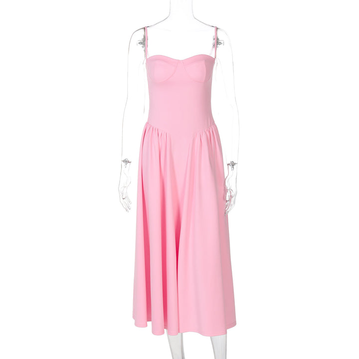 Damen Maxi-Kleid mit elegantem Bustier-Oberteil und fließendem Rock Drune