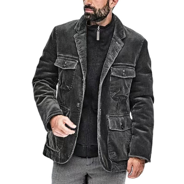 Damen lässige Cordjacke mit aufgesetzten Taschen Drune