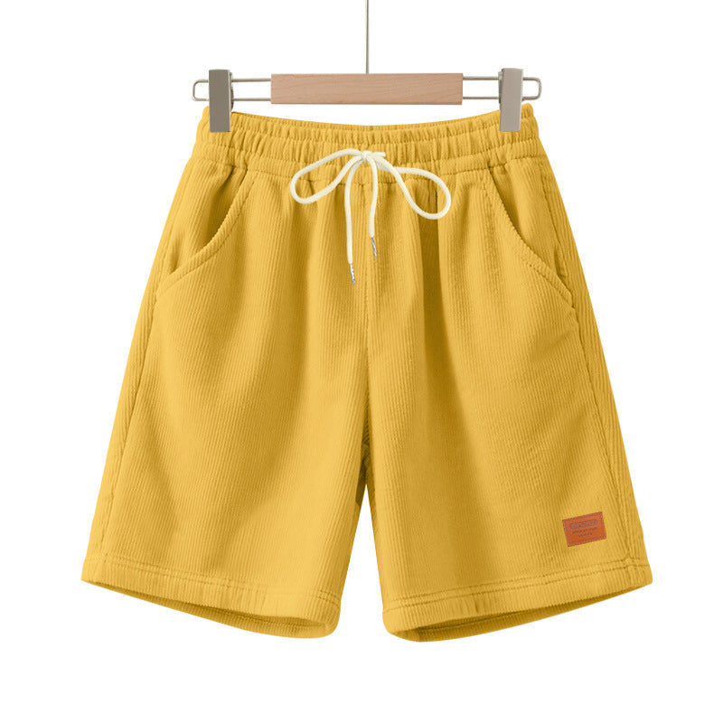 Herren nan lässige Bermudashorts aus feinstrukturiertem Baumwollmix mit elastischem Bund und Kordelzug Drune