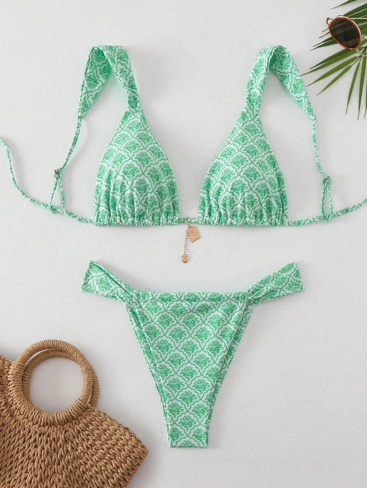 Damen Triangel-Bikini mit verspieltem Mustermix Drune