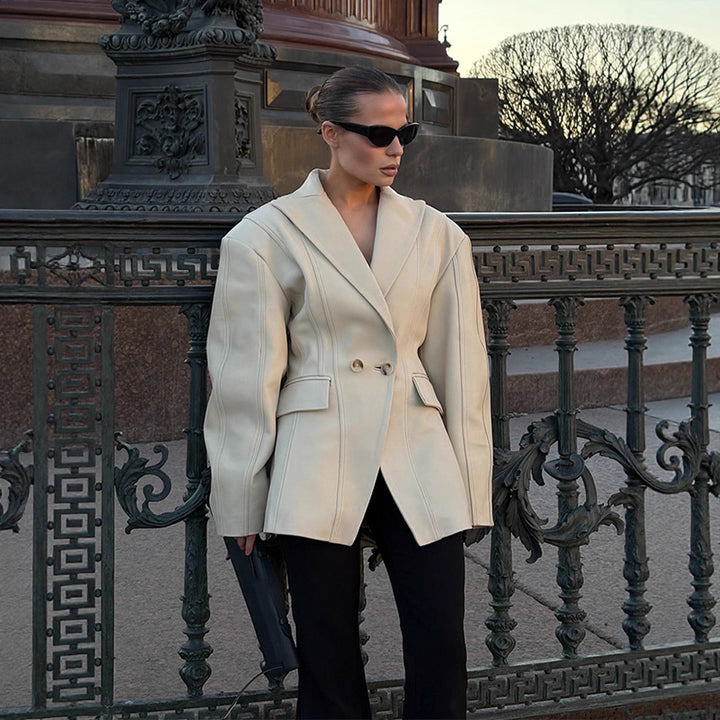 Damen Oversized Blazerjacke mit modernem Schnitt und eleganten Details Drune