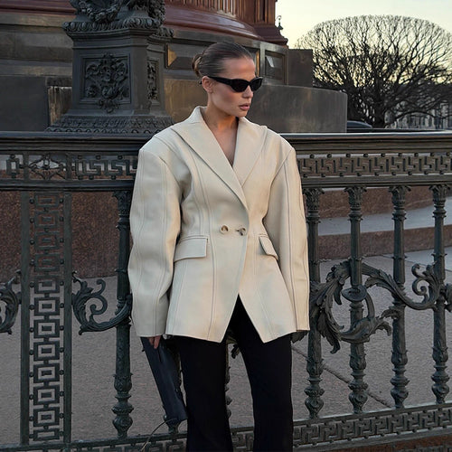 Damen Oversized Blazerjacke mit modernem Schnitt und eleganten Details Drune